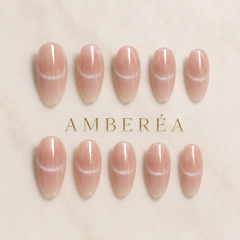 Nude Silver Arc Cat Eye Press-On Nails