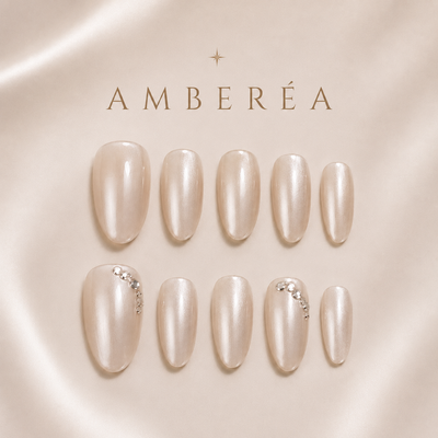 Pearl Crystal Arc Press-On Nails
