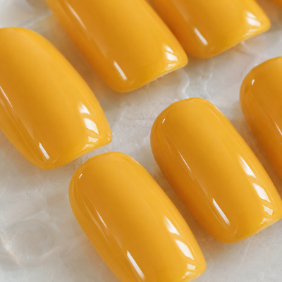 Glossy Yellow Press-On Nails
