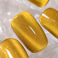 Gold Glitter Rhinestone Press On Nails | Handmade Luxury Crystal Nails by AMBERÉA