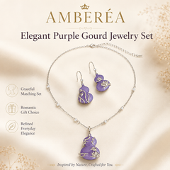 Purple Gourd Jewelry Set | Silver Rhinestone Necklace and Earrings Set by AMBERÉA