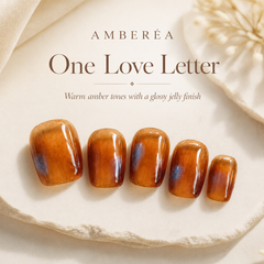 Amber Brown Cat Eye Press On Nails | Handmade Reusable Short Square Nails by AMBERÉA