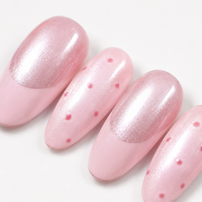 Pink Cat-Eye Press-On Nails – Short Oval