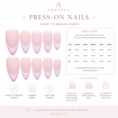 Pink French Tip Press On Nails | Glossy Almond Fake Nails