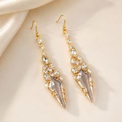 Crystal Chandelier Drop Earrings | Gold Bridal Statement Jewelry