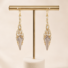 Crystal Chandelier Drop Earrings | Gold Bridal Statement Jewelry