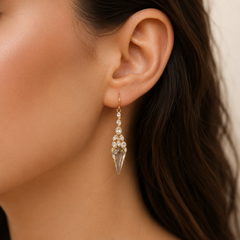 Crystal Chandelier Drop Earrings | Gold Bridal Statement Jewelry