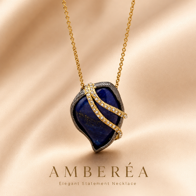 Blue Glass Crystal Pendant Necklace