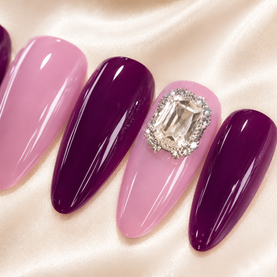 Burgundy Pink Press-On Nails