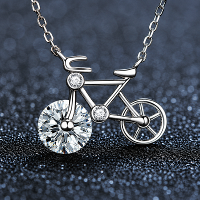 Moissanite Bicycle Necklace