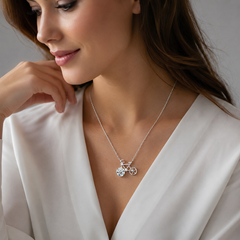 Moissanite Bicycle Necklace | Unique Bike Pendant Necklace with Sparkling Gemstone – AMBERÉA