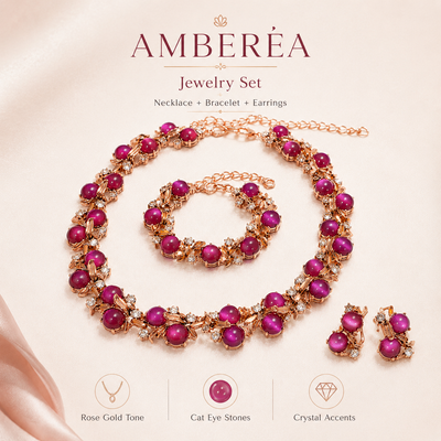 Pink Cat-Eye Jewelry Set