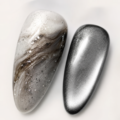 AMBERÉA Black Cat Eye Press On Nails | Luxury Crystal Gel False Nails