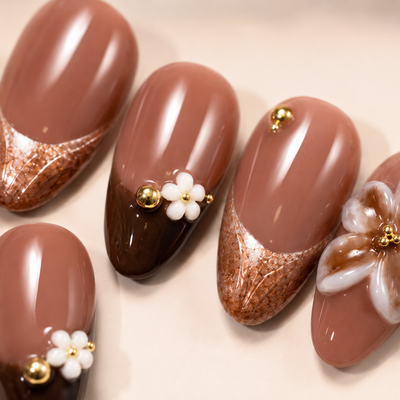 Luxury Nude Brown Press-On Nails