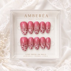 Pink Leopard Press On Nails | Luxury Blush Gel False Nails – AMBERÉA