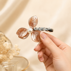 Luxury Crystal Pearl Hair Clips Set | Floral Rhinestone Barrettes for Women – AMBERÉA
