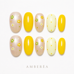 Lemon Daisy Press On Nails | Handmade Yellow Floral Gel Nails
