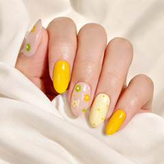 Lemon Daisy Press On Nails | Handmade Yellow Floral Gel Nails