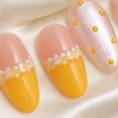Yellow Daisy Press On Nails | Handmade Floral Gel Nails