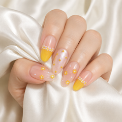 Yellow Daisy Press On Nails | Handmade Floral Gel Nails