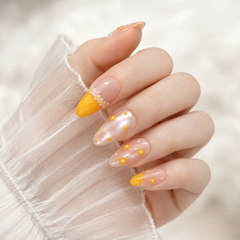 Yellow Daisy Press On Nails | Handmade Floral Gel Nails