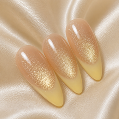 Champagne Glitter Press On Nails | Nude Gold Gel Nails