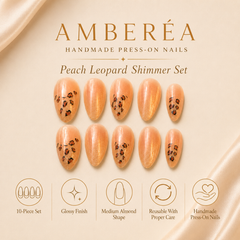 Peach Amber Leopard Cat Eye Press-On Nails