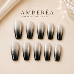 Smoky Silver Cat Eye Press-On Nails