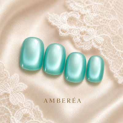 Mint Green Cat-Eye Press-On Nails – Bridal