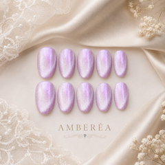 Lilac Cat Eye Press On Nails | Handmade Reusable Press-On Nails by AMBERÉA
