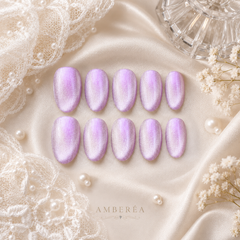 Lilac Cat Eye Press On Nails | Handmade Reusable Press-On Nails by AMBERÉA