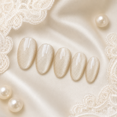 Champagne Pearl Cat-Eye Press-On Nails