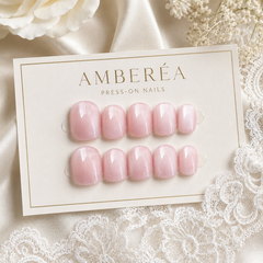 Soft Pink Cat Eye Press On Nails | Handmade Reusable Nails by AMBERÉA