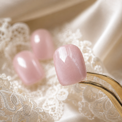 Soft Pink Cat Eye Press On Nails | Handmade Reusable Nails by AMBERÉA