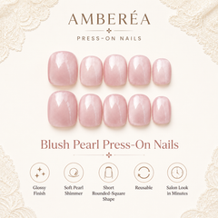 Soft Pink Cat Eye Press On Nails | Handmade Reusable Nails by AMBERÉA