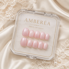 Soft Pink Cat Eye Press On Nails | Handmade Reusable Nails by AMBERÉA