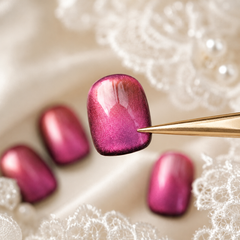 Berry Pink Cat Eye Press On Nails | Handmade Reusable Nails by AMBERÉA