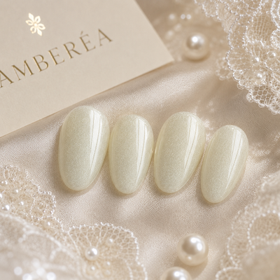 Pearl White Cat-Eye Press-On Nails – Almond