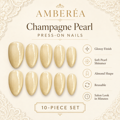 Cream Champagne Cat Eye Press On Nails | Handmade Reusable Bridal Nails by AMBERÉA
