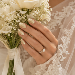 Champagne Gold Cat Eye Press On Nails | Handmade Reusable Bridal Nails by AMBERÉA