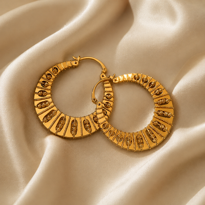 Vintage Gold-Tone Hoop Earrings