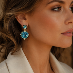 Blue Abalone Shell Necklace & Earrings Set | Luxury Ocean Inspired Jewelry