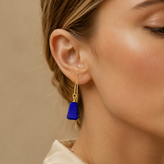 Midnight Lapis Threader Earrings