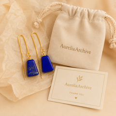 Midnight Lapis Threader Earrings
