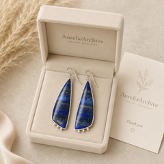 Celestial Lapis Long Drop Earrings