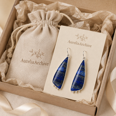 Celestial Lapis Long Drop Earrings