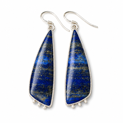 Celestial Lapis Long Drop Earrings
