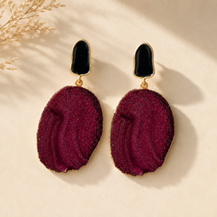 Bordeaux Druzy Statement Earrings