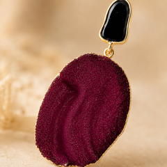 Bordeaux Druzy Statement Earrings