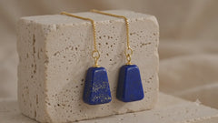 Midnight Lapis Threader Earrings